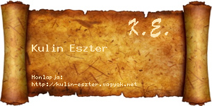 Kulin Eszter névjegykártya